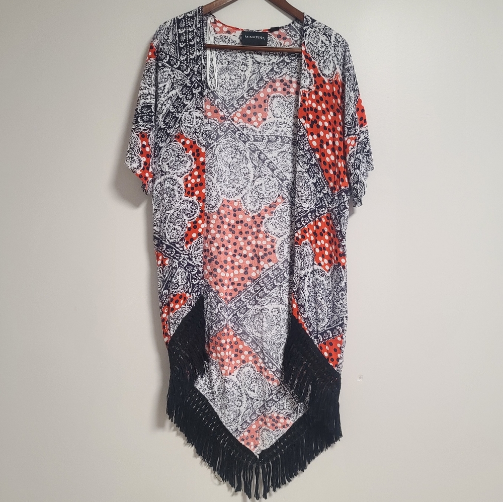 Mink pink paisley cardigan